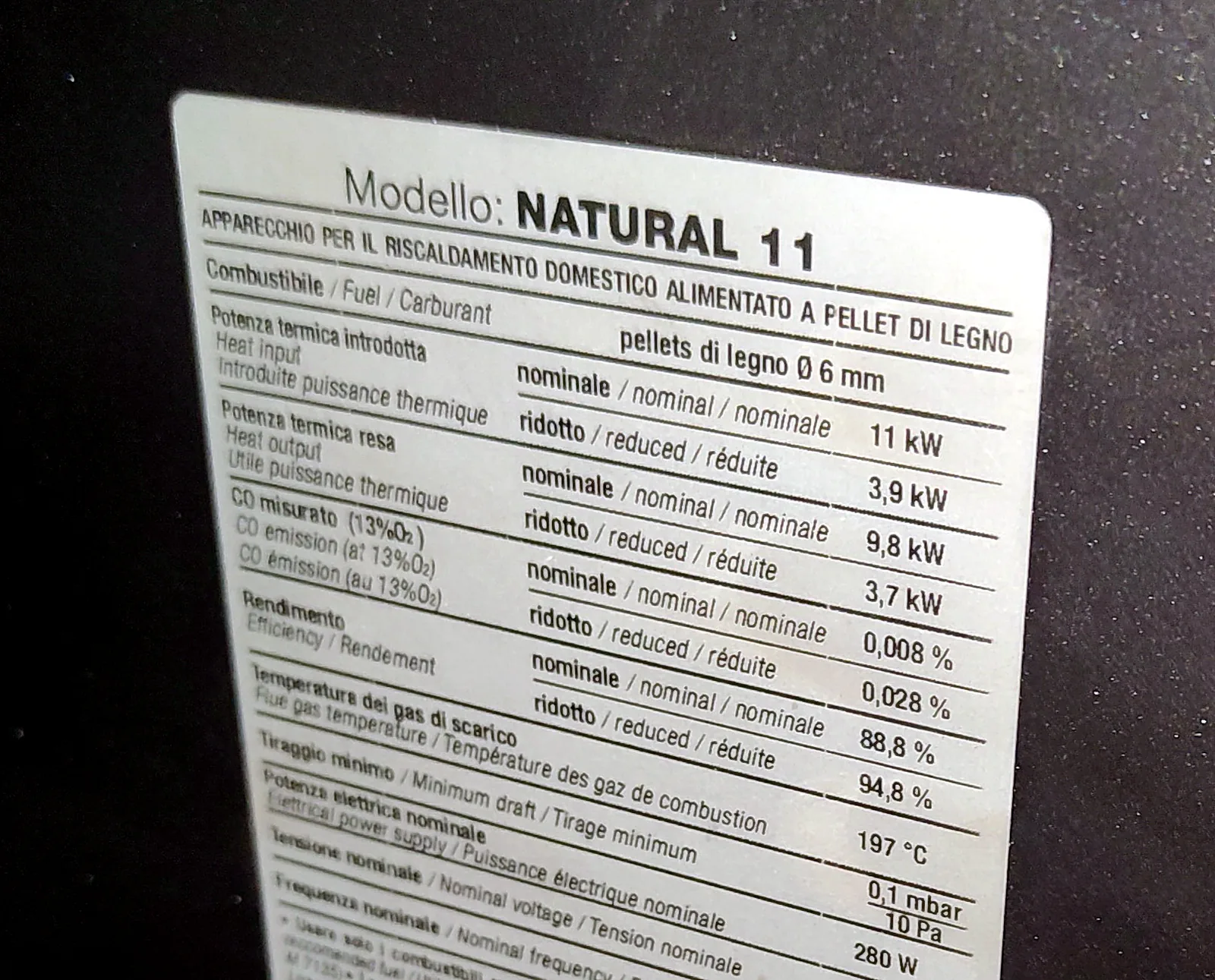 Ravelli Natural 11, stufa a pellet bianca, foto 4 di 6. In magazzino a Mileto.